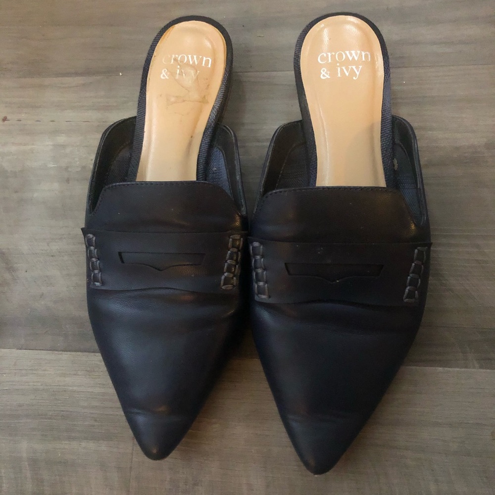 Navy blue mules